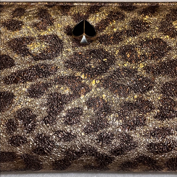 Kate Spade Leopard Print Gold and Copper Women's Wallet - Picture 2 of 6